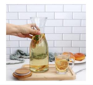 <span class=keywords><strong>Carafe</strong></span> en verre de 35oz avec couvercle en bois, adapté au thé aux fruits et à l'<span class=keywords><strong>eau</strong></span> potable - Product Image 4