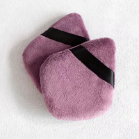 Esponja de algodón con acabado aterciopelado, suave, rosa, con logotipo personalizado, corrector de maquillaje, forma triangular, súper suave, portátil, aplicador de polvo.