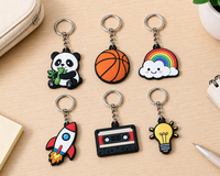 Porte-clés personnalisé en PVC souple 2D, motif dessin animé mignon, personnage d'anime, pendentif de voiture, décoration de sac, vente en gros