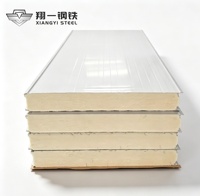 Panneau isolant en acier coloré PU à installation facile, ignifuge B1, pour systèmes muraux et de toiture de chambres froides et salles blanches
