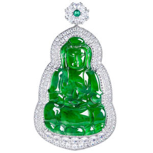 Colgante de Jadeíta Natural Verde Intenso con Diseño de Guanyin, Plata S925, Budismo, UNISEX, Avalokiteshvara, Regalo con Certificado de Tasación C062 - Product Image 5