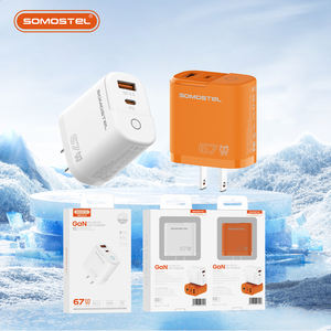 Chargeur rapide USB C PD 67W à double port US/UE avec lumière LED, matériau GaN, QC3.0, pour téléphones Android - Product Image 2