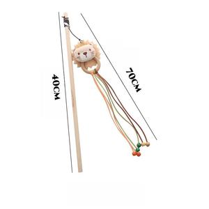 Jouet interactif en bois pour chat, bâton de chatouillage avec clochette, baguette de chasse pour chaton pour la stimulation et le jeu - Product Image 3