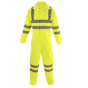 공장 100% 폴리 에스테르 노동자 착용 가시성이 높은 도로 건설 밝은 색상 반사 안전 의류 전체