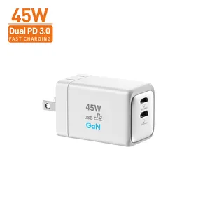 Mobile Phone Usb C Pd Qc3.0 Fast Charger 45w Dual USBC Type-c Fast Cell Phone Chargers Chargeur Telephone Portable For IPhone 14