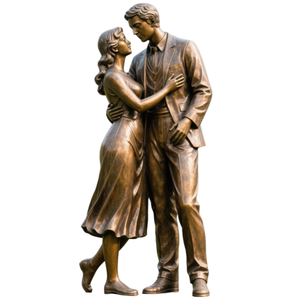 Statua di Coppia in Bronzo a Grandezza Naturale per Esterni, Scultura dell'Amore Vero per Parchi e Ville, Uso Religioso - Product Image 6