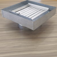 Grille d'aération carrée moderne Jointair avec adaptateur de col pour amortisseurs de volume opposés, en acier galvanisé, NA-EDO, installation facile