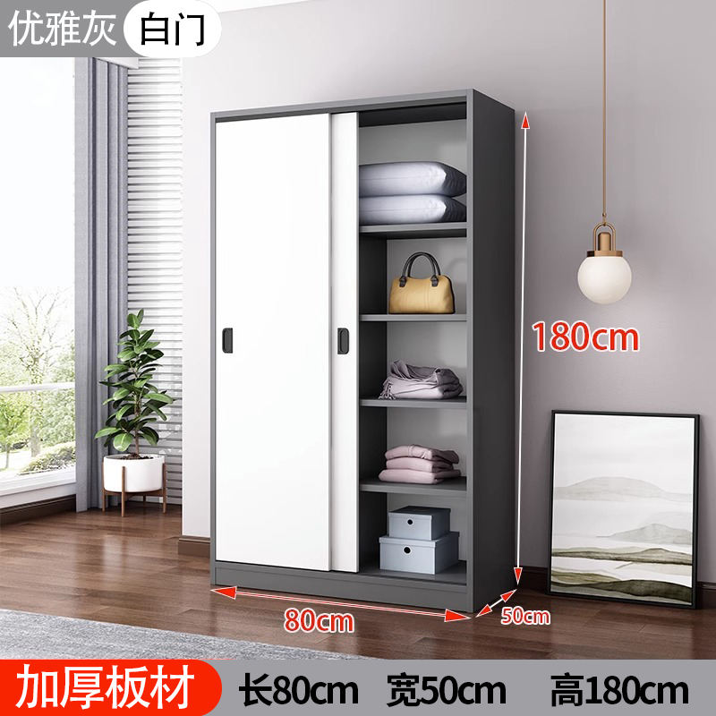 ประตูสีเทาสง่างาม [80*50*180]/แผ่นหนาสองประตู