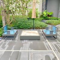 Neues chinesisches Design: Modernes, minimalistisches Aluminium-Outdoor-Sofa-Set mit wasserdichten Kissen und Hohlraum-Design, drei Sitzoptionen für