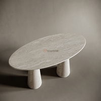 Meubles modernes en pierre personnalisés table à manger de couleur beige marbre gris argent meubles rétro non remplis ensemble de table à manger