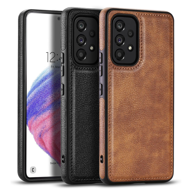 Business Style Slim PU Leather Phone Case Soft TPU Shockproof Protective Cover for Samsung A04 A05S A12 A13 A14 A15 A25 A35 A55