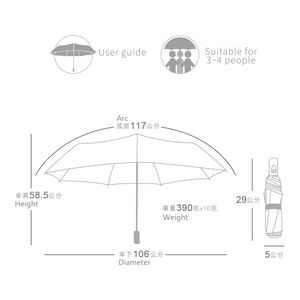 8 Ribs <b>Large</b> Automatic Travel <b>Umbrella</b>, UV Protection Windproof Folding <b>Umbrella</b>, 117cm Arc Sun Rain <b>Umbrella</b> - Product Image 2