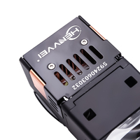 HENVVEI Mini Projecteur Phares Lentille Laser 1.7 Pouces Nouveau Phare De Voiture Blanc Universel 12V avec Température De Couleur 6000K