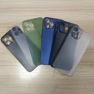 Casing Penutup Ponsel Ultra Tipis, Pelindung Lensa Kamera Kulit Buram Ringan PP untuk iPhone 12 Pro Max