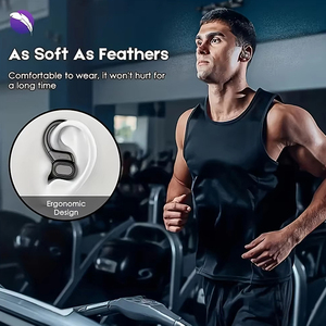 SP16 Earphone TWS nirkabel dengan mikrofon, earbud olahraga Bass Stereo lari waktu siaga panjang, Earphone musik kait telinga - Product Image 5