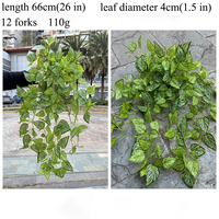 Daun Anggur Buatan, Tanaman Rambat Scindapsus, Tanaman Rambat Boston Ivy Palsu, Untaian Tanaman Rambat untuk Dekorasi Rumah dan Pesta