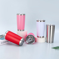 Gobelet isotherme en acier inoxydable à double paroi de 20 oz et 30 oz, avec logo personnalisé, pour boissons chaudes et froides, compatible avec le porte-gobelet de voiture, tasse de voyage