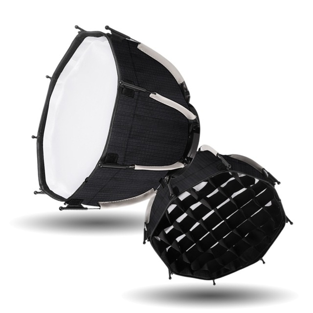 30cm Parabolic Octagonal Softbox Mini Bowens Mount Quick Release Honeycomb Grid Softbox for Studio Light Continuous Lighting