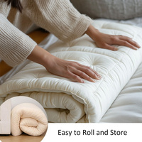 Lit au sol enroulable à mémoire blanche du fabricant chinois Matelas futon japonais pliable pour l'école, l'hôpital et la chambre à coucher