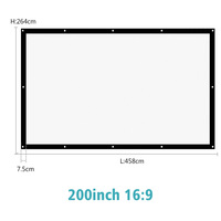 Écran de projection portable haute densité 16:9 180 200 250 300 pouces HD 1080P 4K Écran de projection en toile anti-plis pliable
