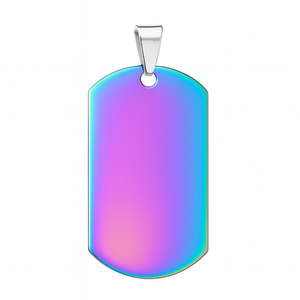 Liontin Kalung Pria Wanita DIY, Charm Baja Anti Karat Poles Cermin, Tag Nama ID Alamat Kosong, Grosir Dog Tag untuk Diukir - Product Image 5
