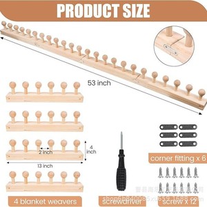 Wooden DIY Knitting Loom Kit With Pegs For Blankets Tapestry Thick Yarn Crafting - Product Image 2