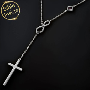 Collana a Y con Croce Infinita e Bibbia Nano - Collana della Fede Eterna - Product Image 6