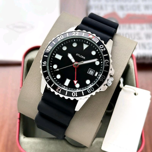 La montre-bracelet pour homme en quartz possède une fenêtre <span class=keywords><strong>loupe</strong></span> pour l'affichage de la date sur le <span class=keywords><strong>lunette</strong></span> rotative en acier inoxydable - Product Image 4