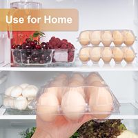 Carton à œufs rectangulaire transparent à 15 trous en plastique avec matériau PET recyclé pour le stockage domestique et en supermarché au réfrigérateur