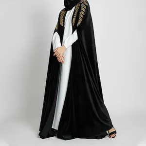 Wholesale Custom Muslim Robe Modest Abaya Design Dubai Abaya Cardigan Dress Muslim Women Kaftan Open Abaya Kimono
