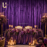 Uvenue Panneau de rideau de fond en velours froissé de luxe pour la décoration de réceptions de mariage, banquets, scènes, galas et événements