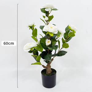 Trang trí sàn ở lối vào cây xanh lớn cây hoa trà nhân tạo cây trồng trong chậu - Product Image 6