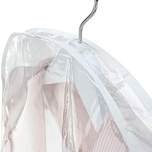 Transparent Half Body Garment Dust Cover Rectangle Hook Type Breathable For Bedroom <b>Storage</b> <b>Clothes</b> Protector - Product Image 3