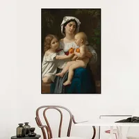 Affiche d'art classique de l'artiste William Bouguereau, peinture à l'huile sur toile, art mural animalier, décoration de salon, décoration de la maison, original