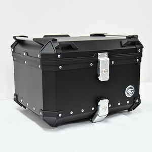 COOCASE Black Motorcycle Top Box 55L Large Volume Alloy Aluminum Tail Box Motorcycle Top Case