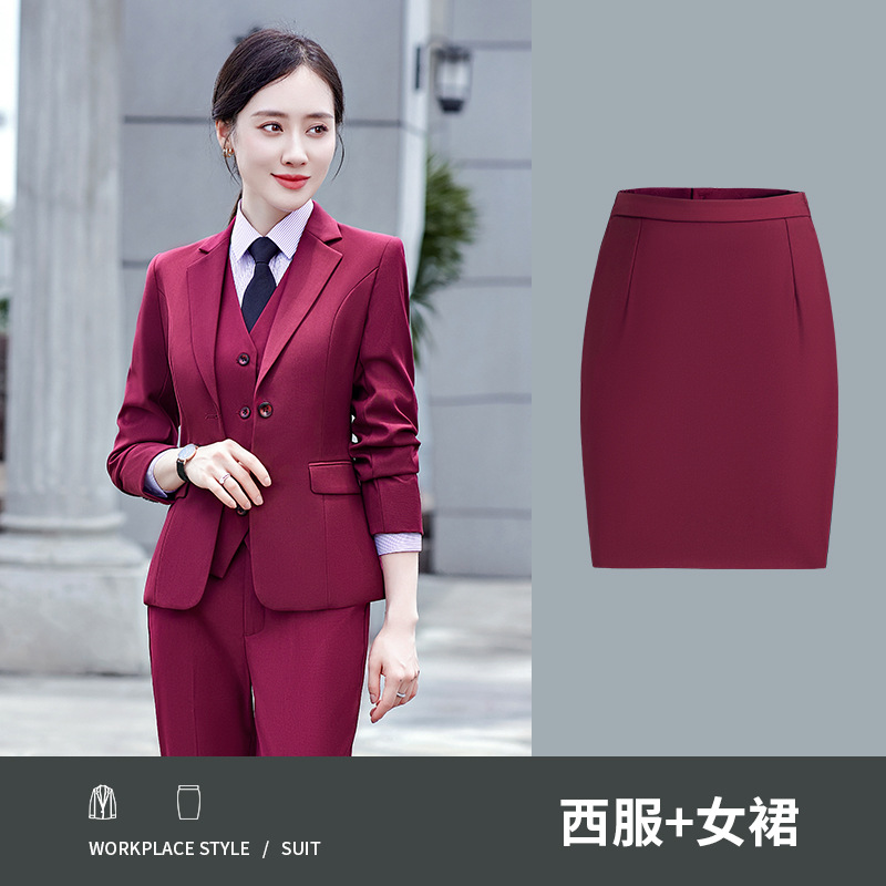 188 Costume femme rouge vin 388 Jupe femme