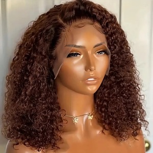 วิกผมแท้สีน้ำตาลสำหรับ<span class=keywords><strong>ผู้หญิง</strong></span>ผิวดำวิกผมหยิกแบบบราซิล - Product Image 2