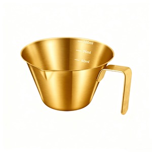 Tasse à mesurer en acier inoxydable pour expresso, 100 ml, avec poignée et bec verseur, pour machine à expresso - Product Image 5