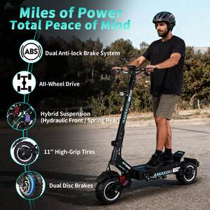 Trottinette électrique pliable à double moteur 4500W avec batterie au lithium pour trajets quotidiens, livraison directe depuis l'entrepôt euro-américain - Product Image 3
