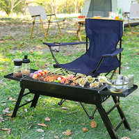 Chaise de camping pliable avec sac de transport, en acier et tissu Oxford, avec porte-gobelet et dossier robuste