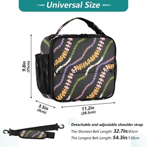 New Arrival Custom Design Nylon Fabric Lei Print Office Work Adult Women Cooler Bag Hawaii Insulated Lunch Bag With Two Handle - Product Image 2
