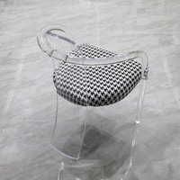 Chaise en acrylique transparente ; Chaise de coiffeuse minimaliste de style nordique inspirée d'Instagram avec dossier personnalisable en usine