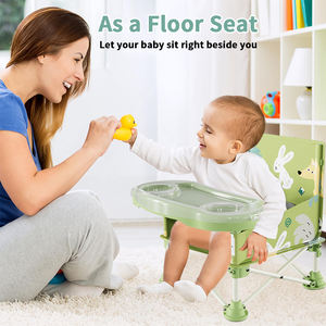 Chaise haute pliable et portable en métal pour bébé et tout-petit, antidérapante, sécurisée et moderne, idéale pour la maternelle, le salon et la chambre à coucher. - Product Image 2