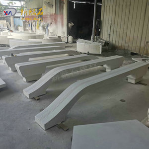 Nuevos Bancos de Parque Irregulares de Piedra Mágica UHPCGRC, Hechos a Medida, Blancos y Grises, Muebles de Jardín para Exteriores - Product Image 2