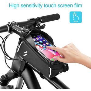 Sacs de vélo étanches BSCI pour téléphone - Sacs de guidon à fixation sur le tube supérieur du cadre avant avec support de téléphone à écran tactile - Product Image 4