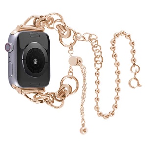 Pulsera <span class=keywords><strong>de</strong></span> Metal para mujer, pulsera para <span class=keywords><strong>Apple</strong></span> <span class=keywords><strong>Watch</strong></span> Series 7 <span class=keywords><strong>6</strong></span> SE 5 4 3, correa <span class=keywords><strong>de</strong></span> cadena vaquera 41mm 45mm 40mm 44mm - Product Image 1