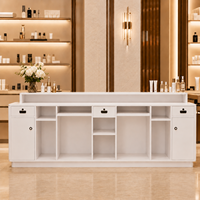 Bureau d'accueil complet de style moderne en bois translucide vert, écologique, pour hall d'hôtel, salon, salle de sport, café, boutique, personnalisable