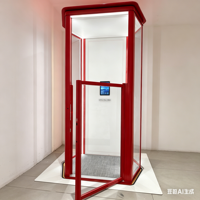 Ascenseur domestique sans engrenage à vis sans fin, profilé aluminium, style capsule, vitré, sans axe, 2 arrêts, commande tactile, 220V, pour villa