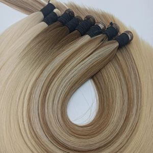 Extensions de cheveux naturels Remy en gros, <span class=keywords><strong>blond</strong></span> platine, double trame Genius, style ondulé soyeux - Product Image 2