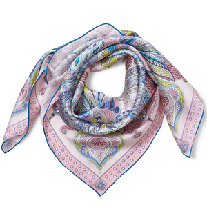 Nuova sciarpa di <span class=keywords><strong>seta</strong></span> vera donna 35 ''scialle <span class=keywords><strong>rosa</strong></span> pavone Design di lusso a mano sciarpa di <span class=keywords><strong>seta</strong></span> completamente abbinata - Product Image 3